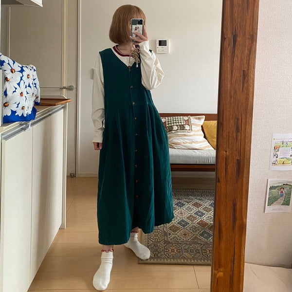 Kimura Seinan corduroy jumper skirt (used clothes)