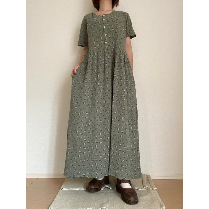 Kimura Seinan Vintage Clothes Floral Pattern Long Dress